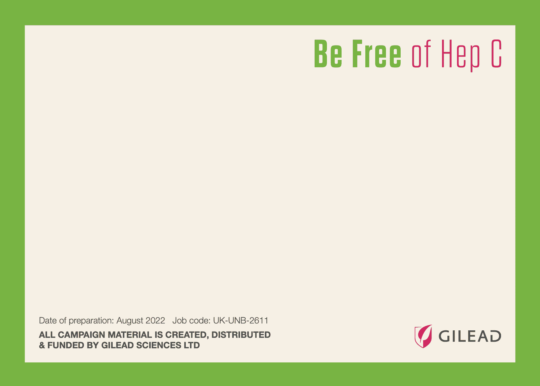 Be Free of Hep C Risk Sticker image